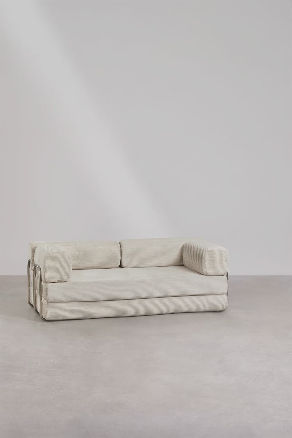 Carica video: Divano letto 2 posti in velluto sfoderabile Igone 210x107cm