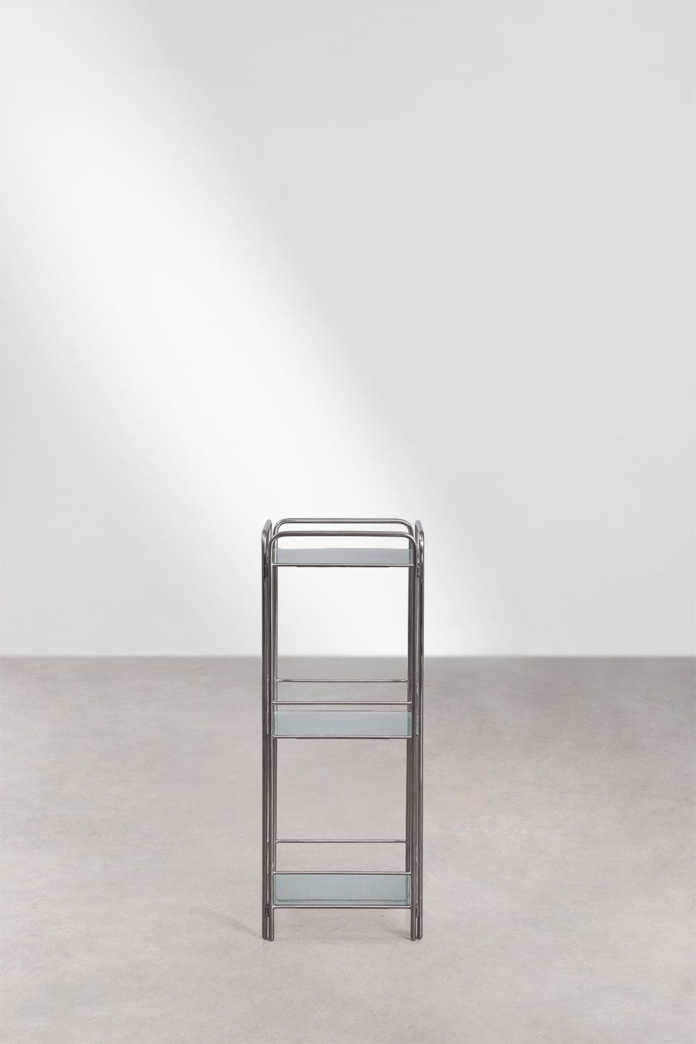 Idunai - Scaffale da bagno 30x80 cm in acciaio inox e vetro