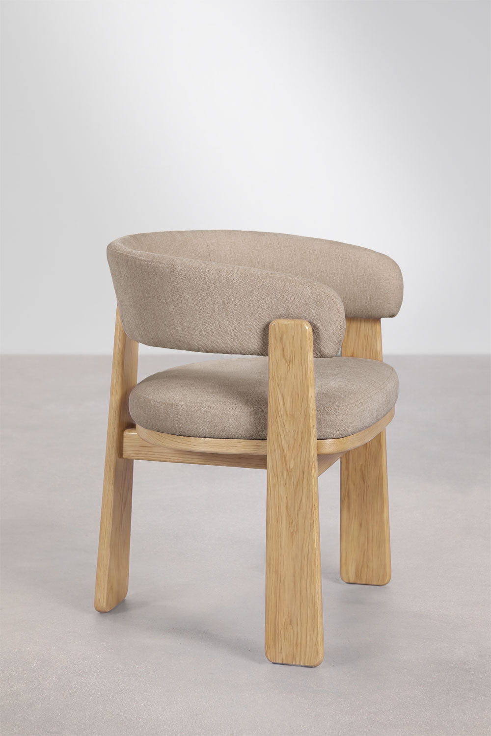 Carbalis - Sedia da pranzo con braccioli imbottita e in legno di rovere (Set di 2)