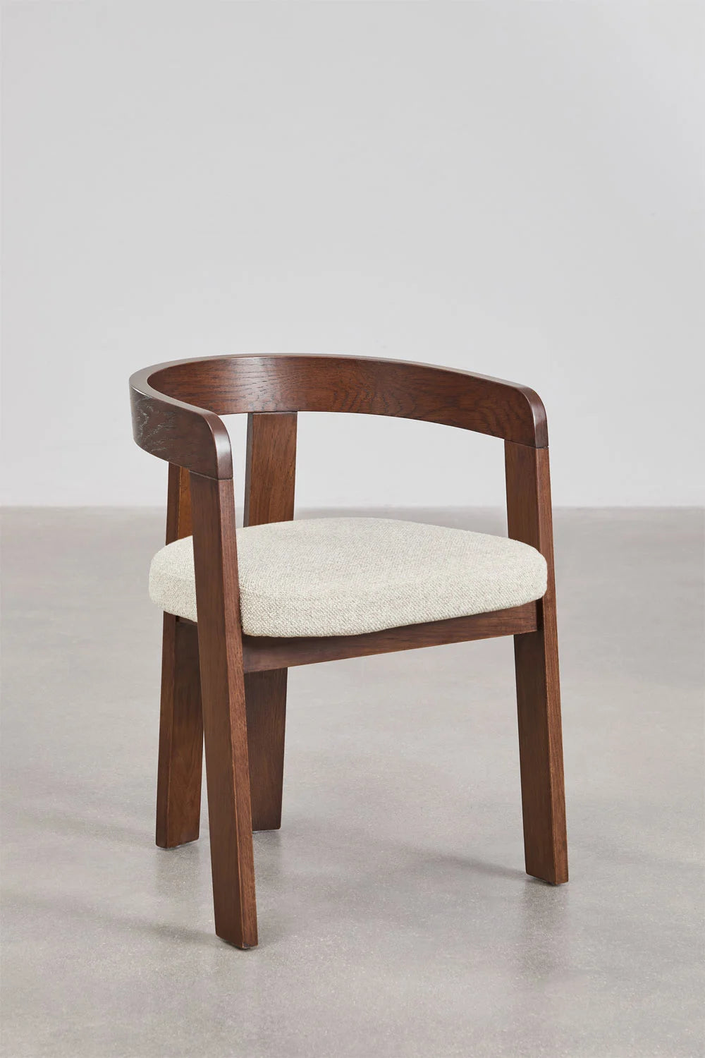 Yvone - Sedia da pranzo con braccioli in legno e rivestita