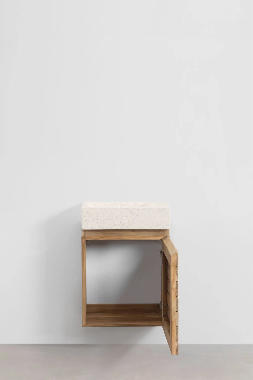 Set Arredo Bagno in Legno Teak con Lavabo Integrato in Cemento Napier