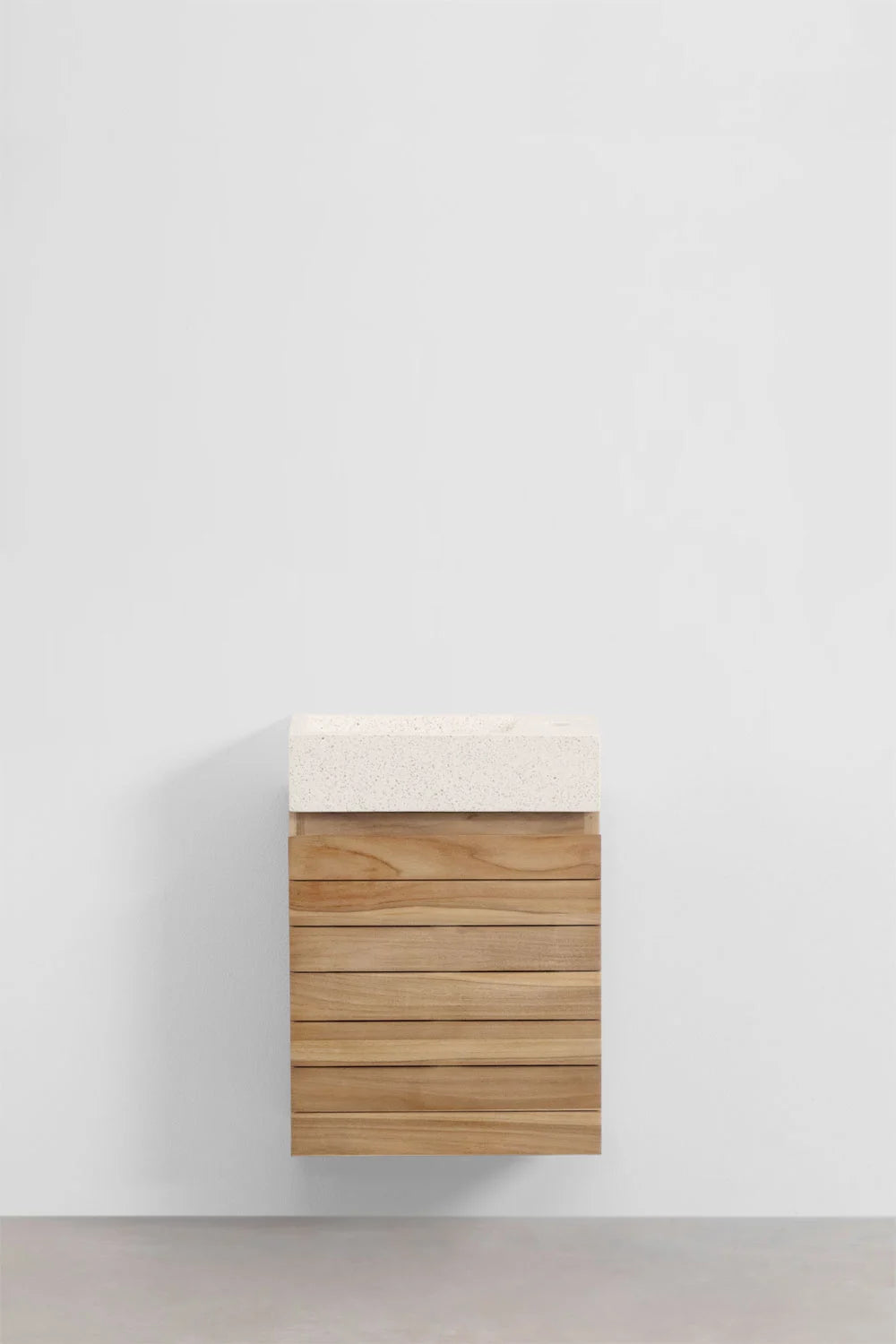 Set Arredo Bagno in Legno Teak con Lavabo Integrato in Cemento Napier