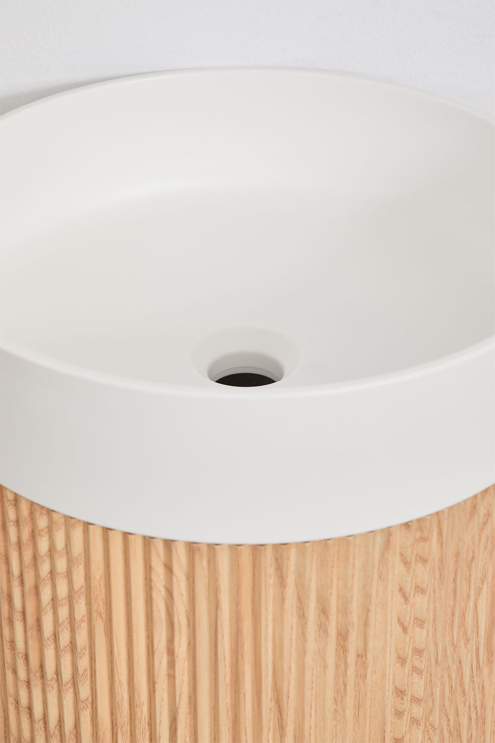 Freia - Set mobile bagno a colonna Ø40 cm con lavabo integrato