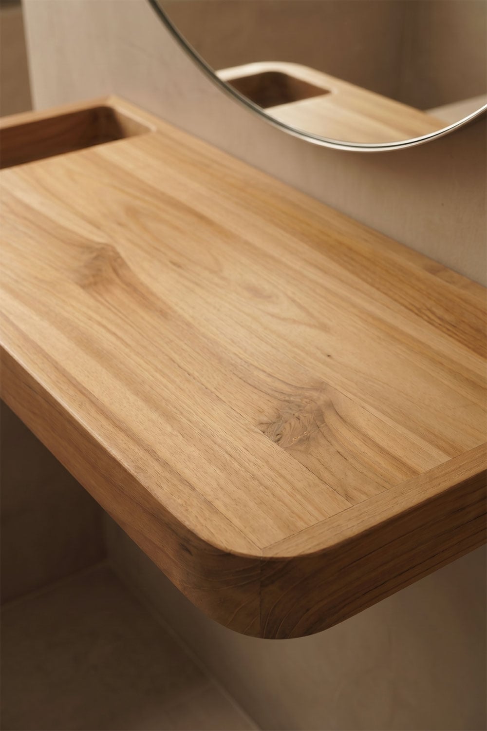 Neill - Mobile bagno sospeso 70x45 cm in legno di teak