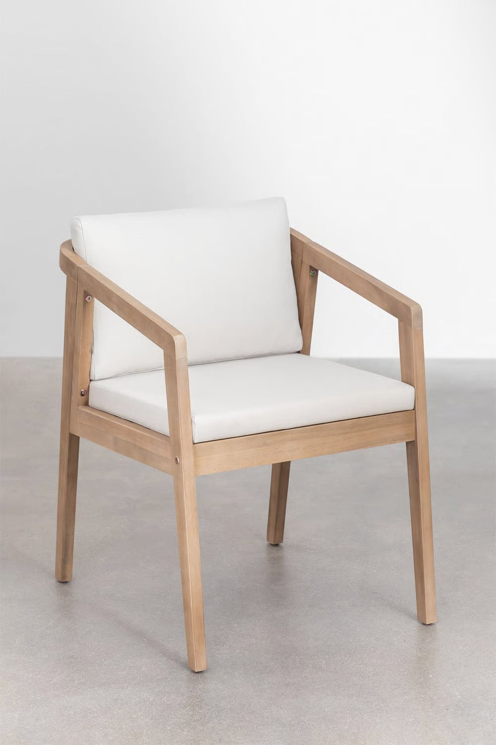 Set Kaela - Set da tavolo rettangolare 180x90 cm e 6 sedie da giardino in legno di acacia e corda intrecciata