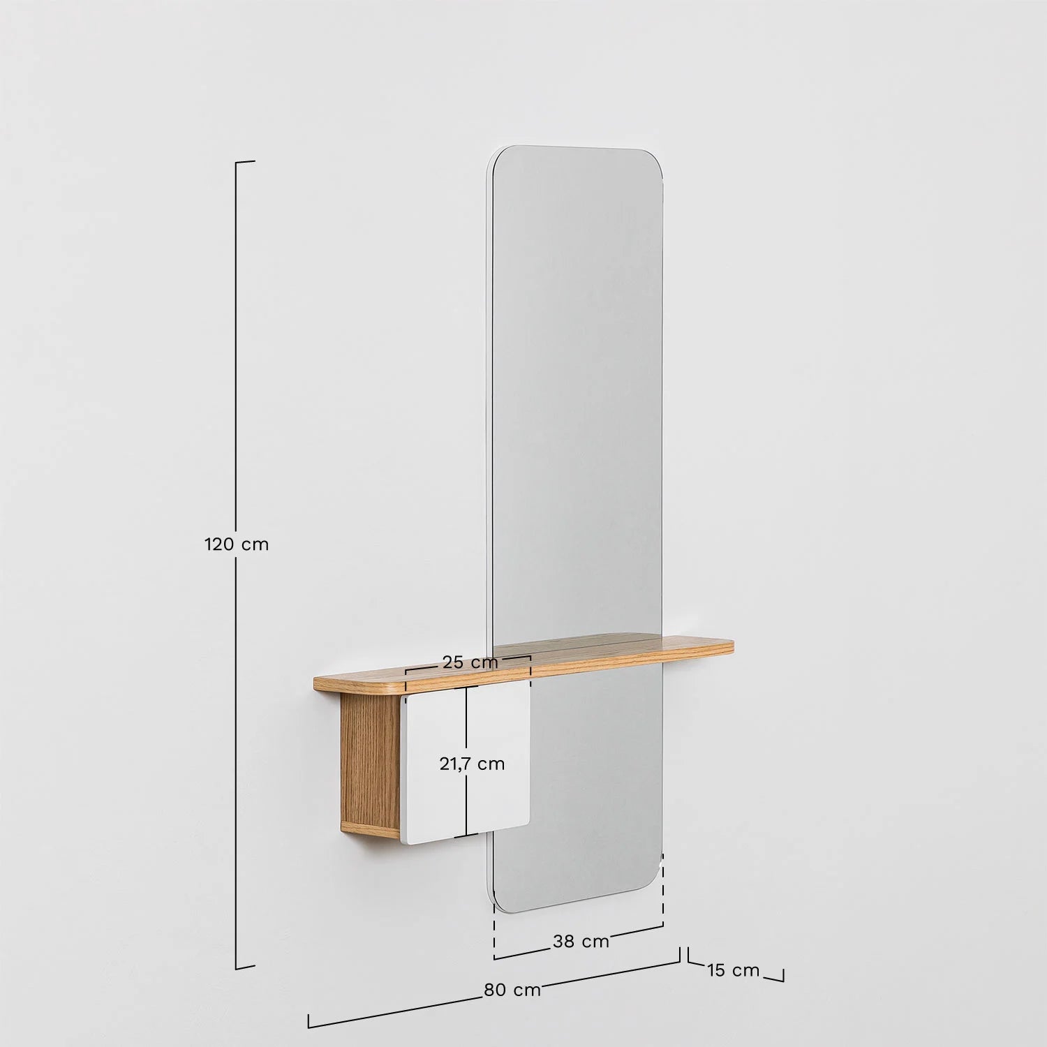 Varna - Consolle ingresso 80x120 cm in MDF con specchio