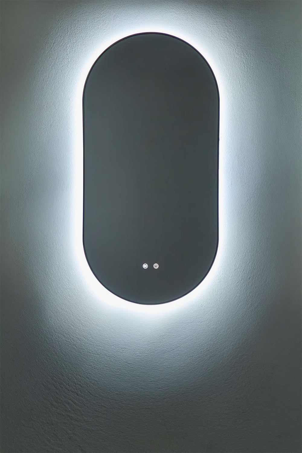 Asteiro - Specchio da parete ovale 50x100 cm per bagno con luce LED e antivapore
