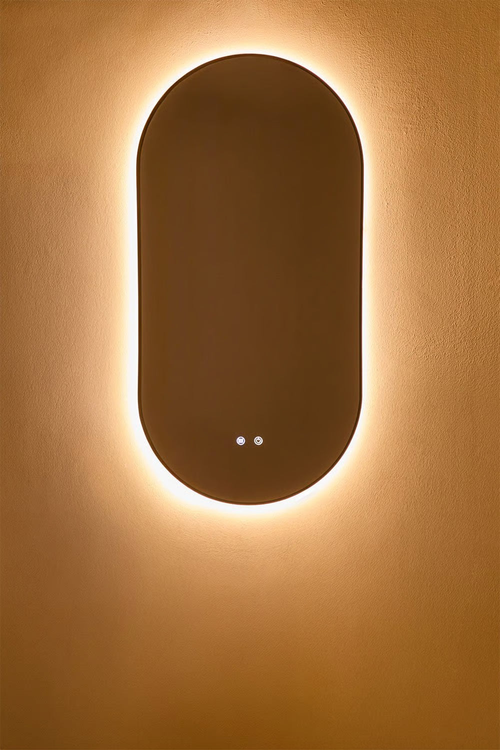 Asteiro - Specchio da parete ovale 50x100 cm per bagno con luce LED e antivapore