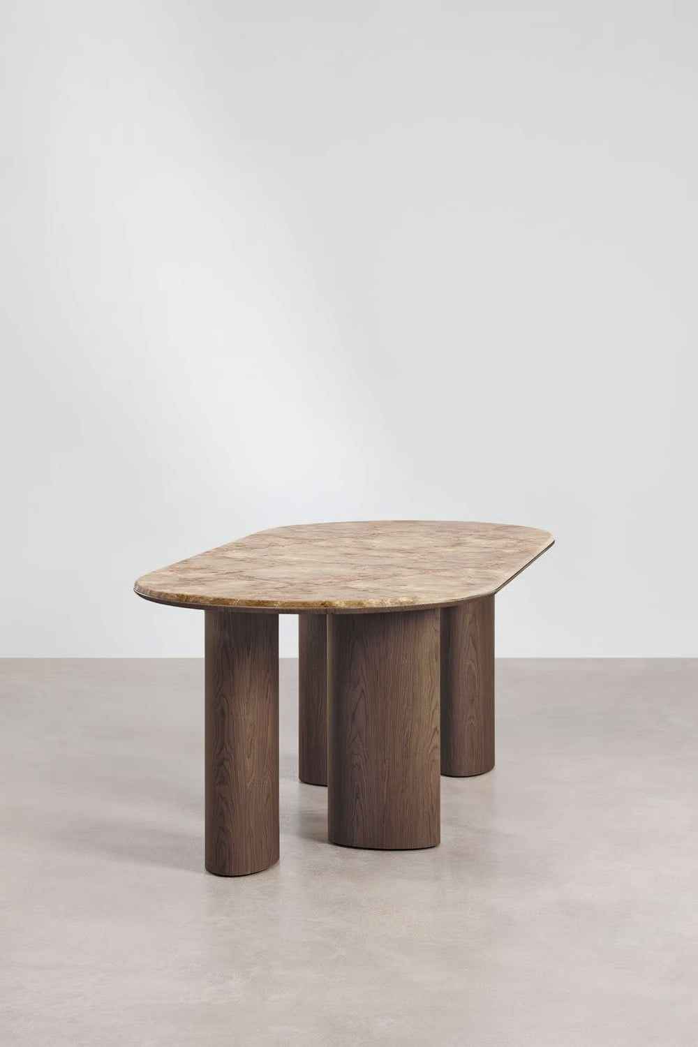 Dayana - Tavolo da pranzo ovale 220x100 cm in MDF e marmo