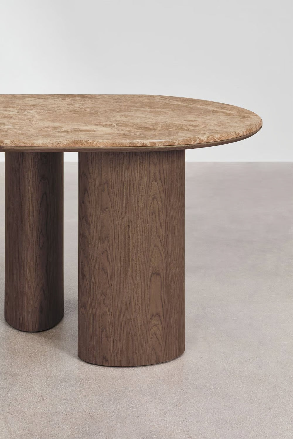 Dayana - Tavolo da pranzo ovale 220x100 cm in MDF e marmo