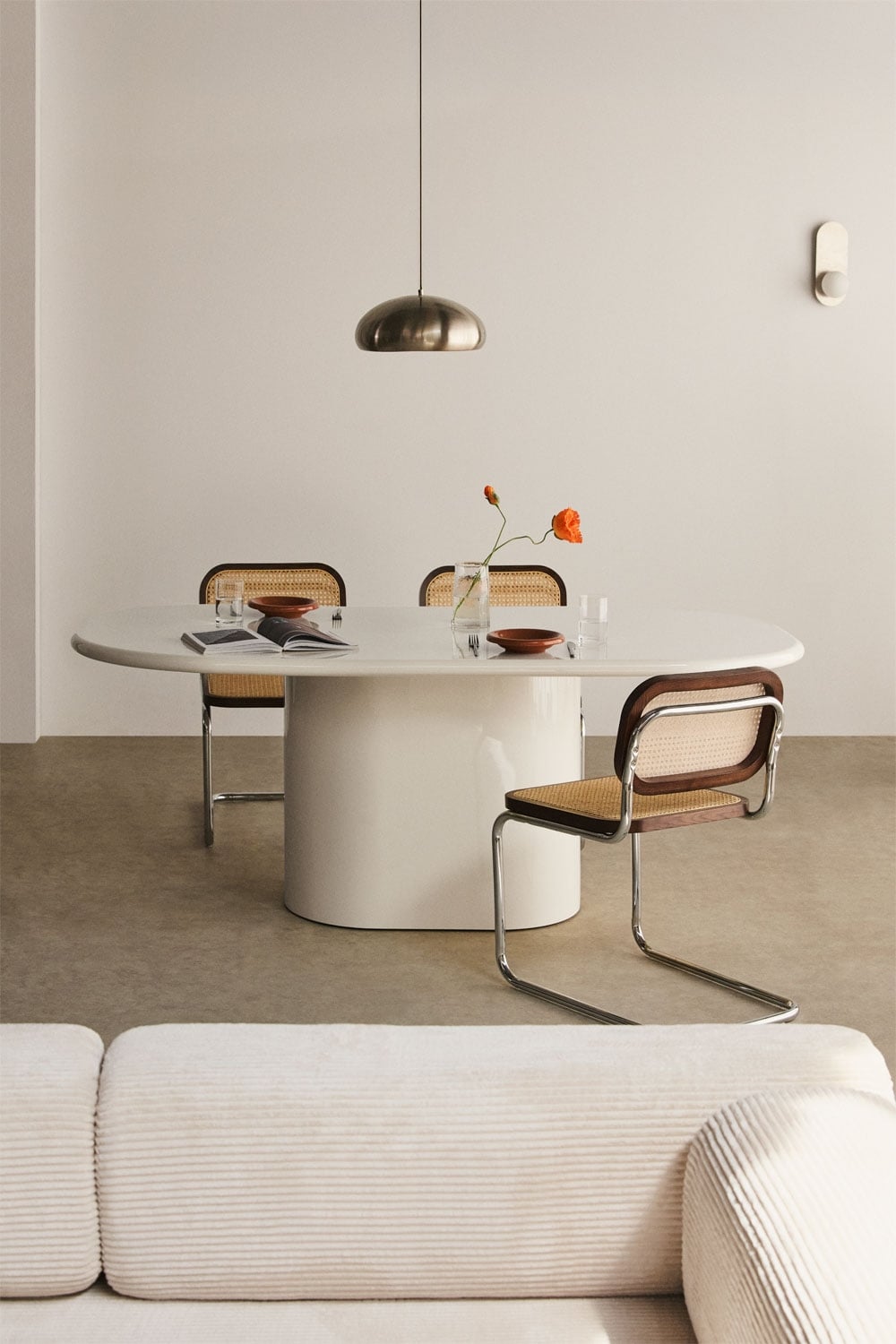 Milford - Tavolo da pranzo ovale 200x105 cm in MDF laccato