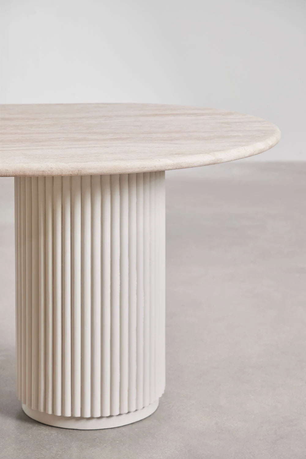 Tavolo da pranzo ovale 200x100 cm in pietra naturale e legno di mango Giselda