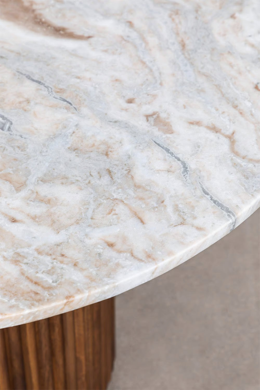 Tavolo da pranzo ovale 200x100 cm in pietra naturale e legno di mango Giselda