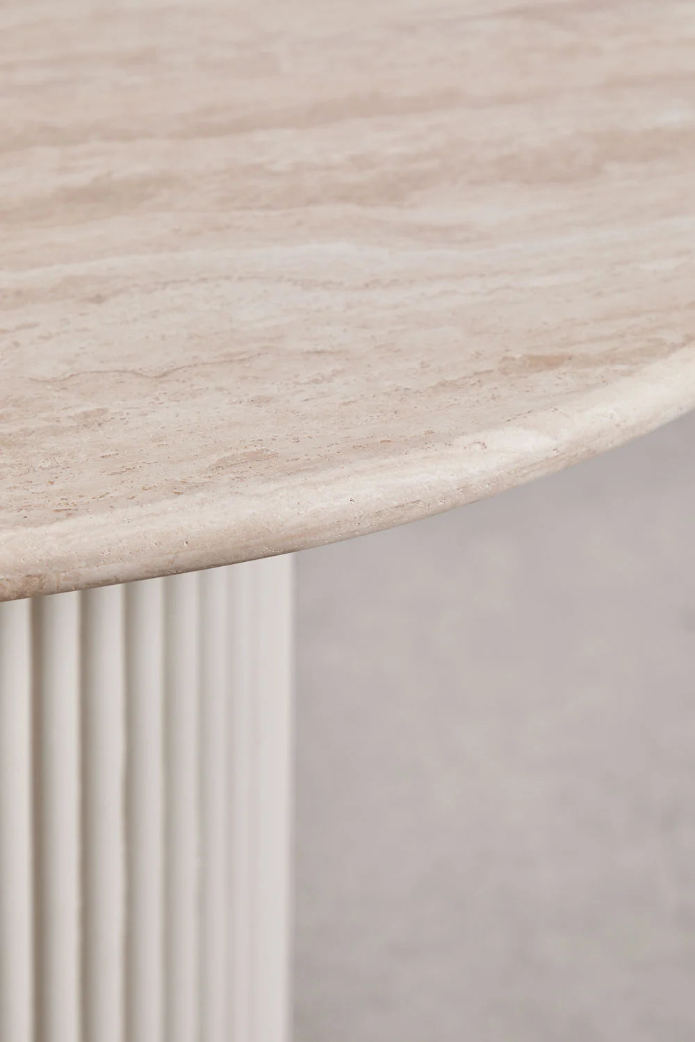 Tavolo da pranzo ovale 200x100 cm in pietra naturale e legno di mango Giselda