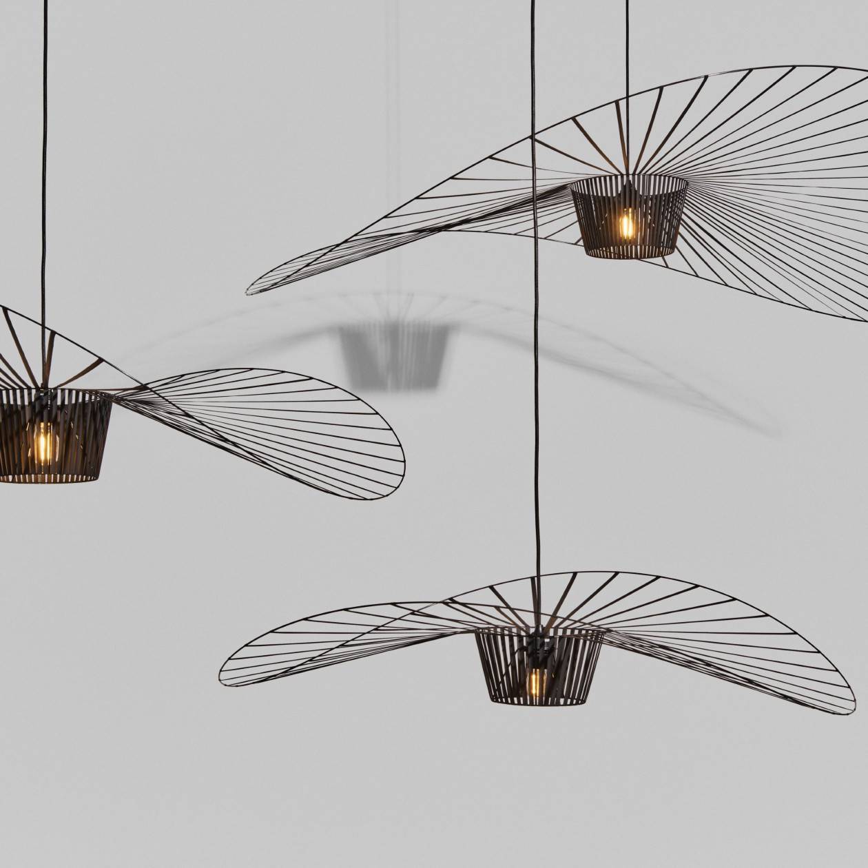 Lampada a sospensione VERTIGO small 110cm Nero - by Petite Friture